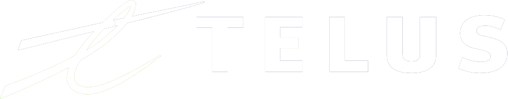 Telus logo horizontal white